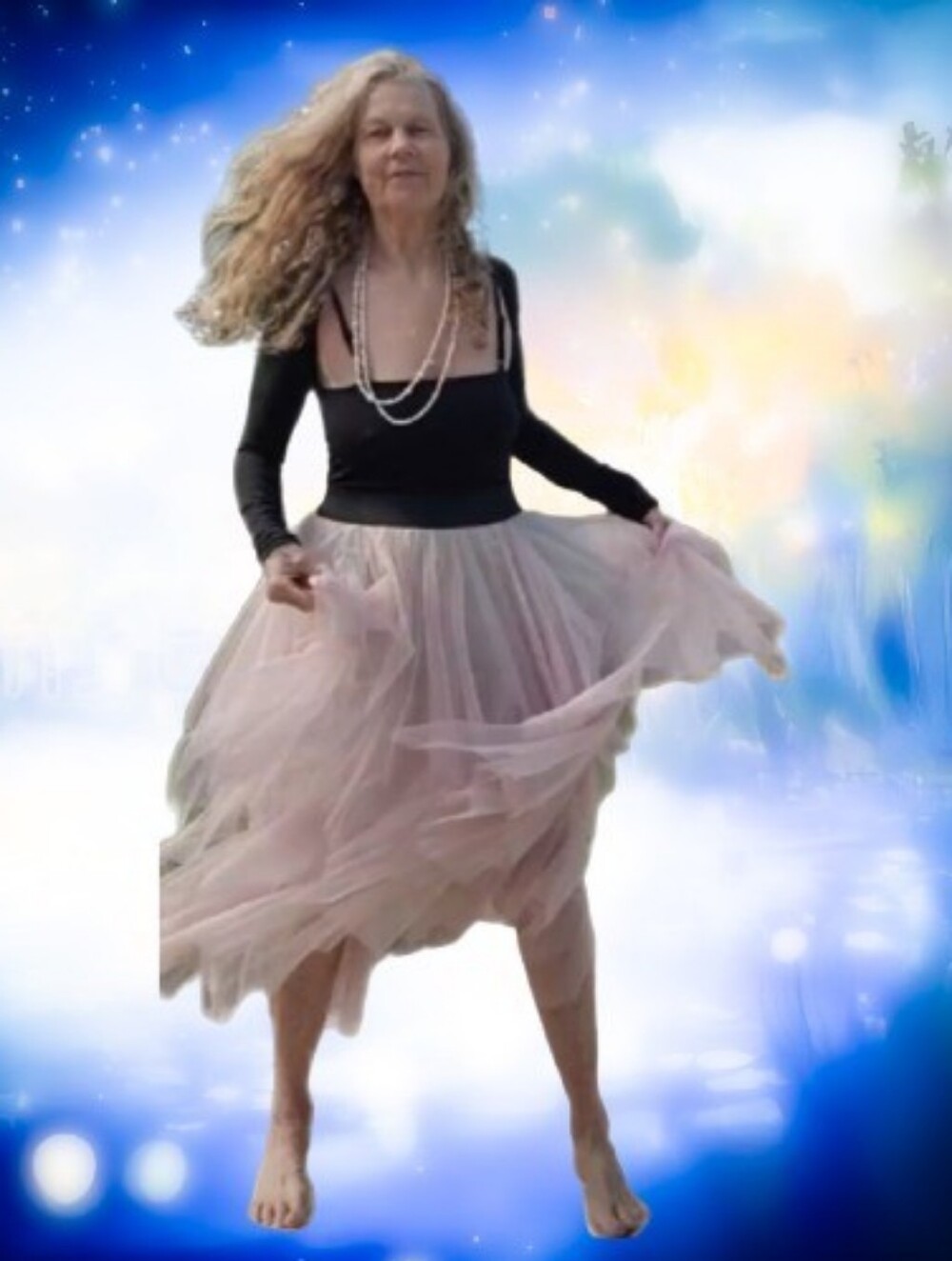 Free People FAIRY SKIRT Elegant BLUSH Cream Layered Skirt *RARE* Size Large
